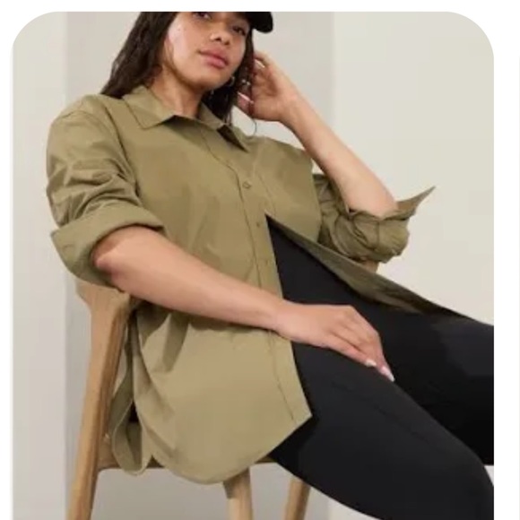 Athleta Tops - Athleta Olive Green Button-Down Shirt